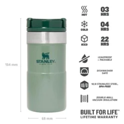 Stanley The NeverLeak Travel Mug 0,25 L Groen -Kampeer Plezier 82021 stanley the neverleak travel mug 025 l