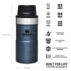 Stanley The Trigger-Action Travel Mug 0,25L Blauw 8 Stanley The Trigger-Action Travel Mug 0,25L Blauw -Kampeer Plezier 82046 stanley the trigger action travel mug 025l