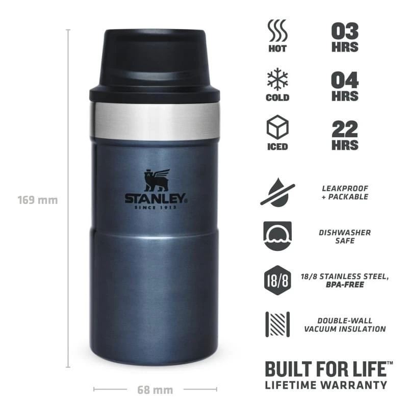 Stanley The Trigger-Action Travel Mug 0,25L Blauw 4 Stanley The Trigger-Action Travel Mug 0,25L Blauw - Afbeelding 4