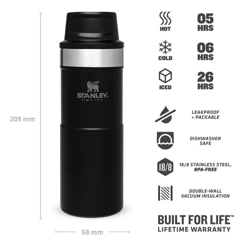 Stanley The Trigger-Action Travel Mug 0.35L Zwart 4 Stanley The Trigger-Action Travel Mug 0.35L Zwart - Afbeelding 4
