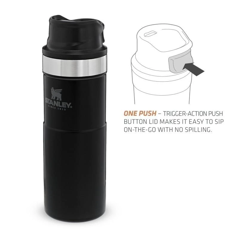 Stanley The Trigger-Action Travel Mug 0,47L Zwart 3 Stanley The Trigger-Action Travel Mug 0,47L Zwart - Afbeelding 3