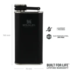 Stanley The Easy Fill Wide Mouth Flask 0,23L Zwart -Kampeer Plezier 82111 stanley the easy fill wide mouth flask 023l