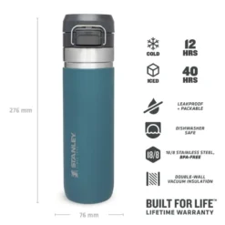Stanley The Quick Flip Water Bottle 0,7L Blauw -Kampeer Plezier 82177 stanley the quick flip water bottle 070l