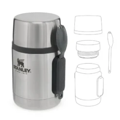 Stanley The Stainless Steel All-in-One Food Jar 0,53L + Spork -Kampeer Plezier 82187 stanley the stainless steel all in one food jar 053l spork