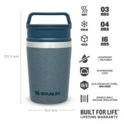 Stanley The Shortstack Travel Mug 0,23L Groen -Kampeer Plezier 82261 stanley the shortstack travel mug 023l