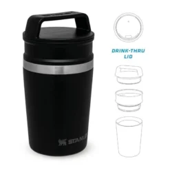 Stanley The Shortstack Travel Mug 0,23L Zwart -Kampeer Plezier 82295 stanley the shortstack travel mug 023l