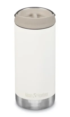 Klean Kanteen TKWide Isolatiefles 355 Ml Met Koffiedop Wit