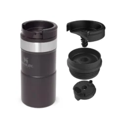 Stanley The NeverLeak Travel Mug 0.25L Zwart -Kampeer Plezier 94410 stanley the neverleak travel mug 025l zwart